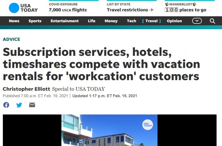  米大手新聞「USA Today」紙がワーケーションを特集、宿泊業界を再定義